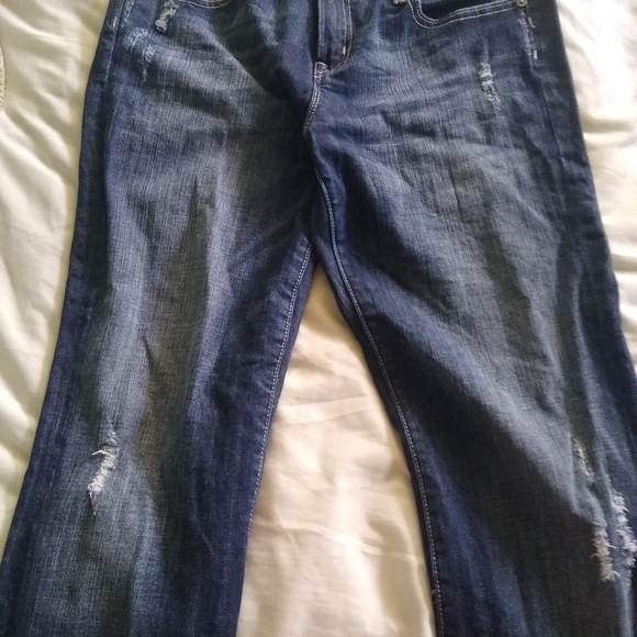 Vigoss mid rise dark wash boot cut distressed jeans Sz 11 - Picture 10 of 10